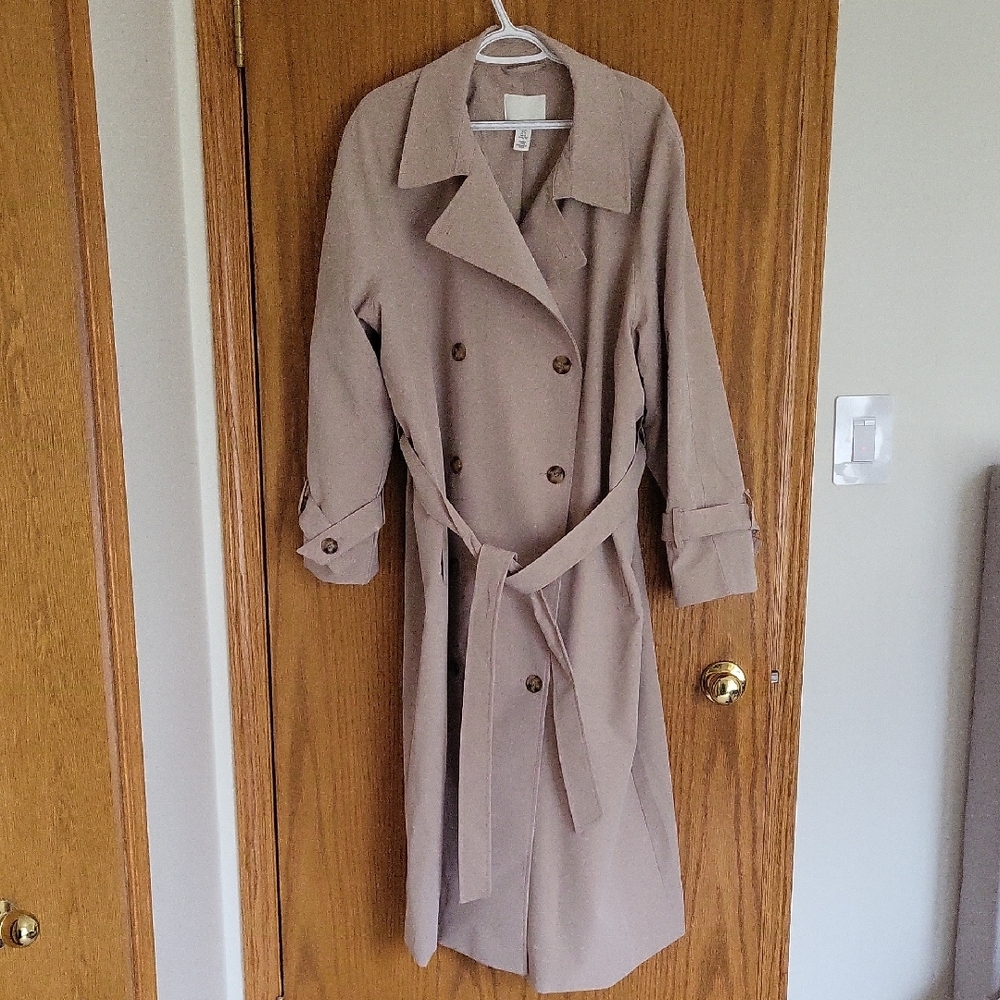 H&M Double-Breasted Beige Trench Coat